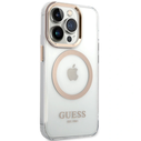 Guess GUHMP15SHTRMD Apple iPhone 15 / 14 / 13 hardcase Metal Outline Magsafe gold