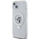 Karl Lagerfeld KLHMP15MHMRSKCH Apple iPhone 15 Plus / 14 Plus hardcase Ring Stand Karl&Choupettte MagSafe white