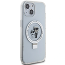 Karl Lagerfeld KLHMP15SHMRSKCH Apple iPhone 15 / 14 / 13 hardcase Ring Stand Karl&Choupettte MagSafe white