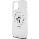 Karl Lagerfeld KLHMP15SHMRSKCH Apple iPhone 15 / 14 / 13 hardcase Ring Stand Karl&Choupettte MagSafe white