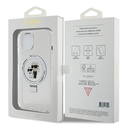 Karl Lagerfeld KLHMP15SHMRSKCH Apple iPhone 15 / 14 / 13 hardcase Ring Stand Karl&Choupettte MagSafe white