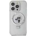 Karl Lagerfeld KLHMP15XHMRSKCH Apple iPhone 15 Pro Max hardcase Ring Stand Karl&Choupettte MagSafe white