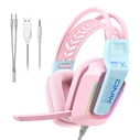 Onikuma X13 Over Ear Gaming Headset με σύνδεση 3.5mm / USB Ροζ