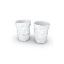 FIFTYEIGHT 3D Becher-Set Nr.3 "Witzig & Lecker" – 2-piece 350 ml cups (without handles), white
