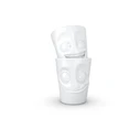 FIFTYEIGHT 3D Becher-Set Nr.3 "Witzig & Lecker" – 2-piece 350 ml cups (without handles), white