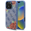 Guess GUHMP16LP4ROPEMCB Apple iPhone 16 Pro hardcase 4G Flowers Print MagSafe blue