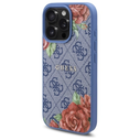 Guess GUHMP16LP4ROPEMCB Apple iPhone 16 Pro hardcase 4G Flowers Print MagSafe blue