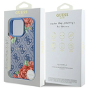 Guess GUHMP16LP4ROPEMCB Apple iPhone 16 Pro hardcase 4G Flowers Print MagSafe blue