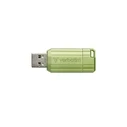 Verbatim PinStripe 64GB USB 2.0 Flash Drive - Green