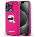 Karl Lagerfeld KLHMP15LSKHPPLF Apple iPhone 15 Pro hardcase Silicone Karl Head Print MagSafe fuschia