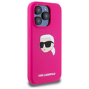Karl Lagerfeld KLHMP15LSKHPPLF Apple iPhone 15 Pro hardcase Silicone Karl Head Print MagSafe fuschia
