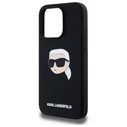 Karl Lagerfeld KLHMP15LSKHPPLK Apple iPhone 15 Pro hardcase Silicone Karl Head Print MagSafe black
