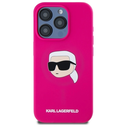 Karl Lagerfeld KLHMP15XSKHPPLF Apple iPhone 15 Pro Max hardcase Silicone Karl Head Print MagSafe fuschia