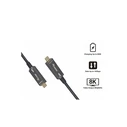 Equip USB-C3.2→C AOC 8K PD60W St/St 7.50m Black (USB-C to USB-C Active Optical Cable, USB 3.2 Gen 2, 10 Gbit/s)