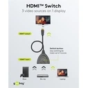HDMI Switch Goobay 58487, 3-in σε 1-out, 4K/30Hz, μαύρο