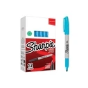 Sharpie Μόνιμοι Μαρκαδόροι Λεπτή Στρογγυλή Μύτη Hellblau - 12 τεμάχια