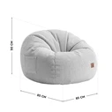 Mark Adler Comfy 3.0 Grey - Corduroy Comfy Armchair with Pouffe