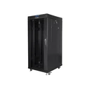 Κάσα Rack δαπέδου 19'' 27U 800x1000mm, Μαύρο, Γυάλινη εμπρόσθια πόρτα με κλειδαριά, LCD V2 (LANBERG)