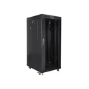 Κάσα Rack δαπέδου 19'' 27U 800x1000mm, Μαύρο, Γυάλινη εμπρόσθια πόρτα με κλειδαριά, LCD V2 (LANBERG)