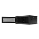 LANBERG 19" τοιχόμενη ντουλάπα Rack 4U 600x450 mm, μαύρη, εμπρός πόρτα περφορέ (flat pack)