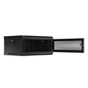 LANBERG 19" τοιχόμενη ντουλάπα Rack 4U 600x450 mm, μαύρη, εμπρός πόρτα περφορέ (flat pack)