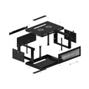 LANBERG 19" τοιχόμενη ντουλάπα Rack 4U 600x450 mm, μαύρη, εμπρός πόρτα περφορέ (flat pack)