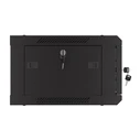 LANBERG 19" τοιχόμενη ντουλάπα Rack 4U 600x450 mm, μαύρη, εμπρός πόρτα περφορέ (flat pack)