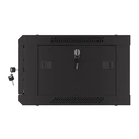 LANBERG 19" τοιχόμενη ντουλάπα Rack 4U 600x450 mm, μαύρη, εμπρός πόρτα περφορέ (flat pack)