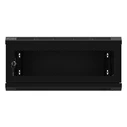 LANBERG 19" τοιχόμενη ντουλάπα Rack 4U 600x450 mm, μαύρη, εμπρός πόρτα περφορέ (flat pack)