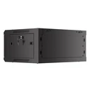 LANBERG 19" τοιχόμενη ντουλάπα Rack 4U 600x450 mm, μαύρη, εμπρός πόρτα περφορέ (flat pack)