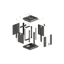 Lanberg επιτοίχια ντουλάπα rack 10'' 4U 300x300 mm, μαύρη, πόρτα με τζάμι (Flat Pack)