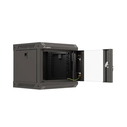 Lanberg επιτοίχια ντουλάπα rack 10'' 4U 300x300 mm, μαύρη, πόρτα με τζάμι (Flat Pack)