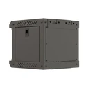 Lanberg επιτοίχια ντουλάπα rack 10'' 4U 300x300 mm, μαύρη, πόρτα με τζάμι (Flat Pack)