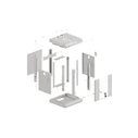 Ντουλάπα rack τοίχου 10" 6U 300x300 mm γκρι με γυάλινη πόρτα (Flat Pack) - LANBERG WF11-3306-10S