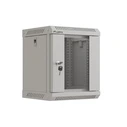 Ντουλάπα rack τοίχου 10" 6U 300x300 mm γκρι με γυάλινη πόρτα (Flat Pack) - LANBERG WF11-3306-10S