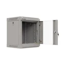 Ντουλάπα rack τοίχου 10" 6U 300x300 mm γκρι με γυάλινη πόρτα (Flat Pack) - LANBERG WF11-3306-10S