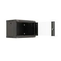 Lanberg Επιτοίχια Καμπίνα Rack 19" 6U Μαύρο με εμπρόσθια πόρτα από tempered glass