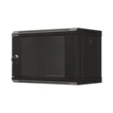 Lanberg Επιτοίχια Καμπίνα Rack 19" 6U Μαύρο με εμπρόσθια πόρτα από tempered glass