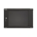 Lanberg Επιτοίχια Καμπίνα Rack 19" 6U Μαύρο με εμπρόσθια πόρτα από tempered glass