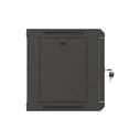 Lanberg Επιτοίχια Καμπίνα Rack 19" 6U Μαύρο με εμπρόσθια πόρτα από tempered glass
