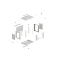 Lanberg Επιτοίχια Καμπίνα Rack 19" 6U 540x350 Γκρι με Γυάλινη Πόρτα