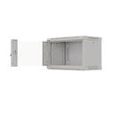 Lanberg Επιτοίχια Καμπίνα Rack 19" 6U 540x350 Γκρι με Γυάλινη Πόρτα
