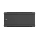 Lanberg 19" επιτοίχια ντουλάπα Rack 4U 600x600 mm μαύρη με μεταλλική πόρτα