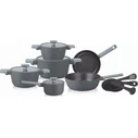 Zilner Marble 15-piece Cookware Set, Gray (ZL-8646)