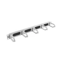 Equip 19" Cable Management Panel 1U, 5 Plastic Rings, Steel, RAL 7035