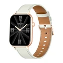 Colmi C28 Smartwatch with Heart Rate Monitor (Gold + White Leather)