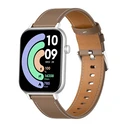 Colmi C28 Smartwatch με Παλμογράφο (Ασημί + Καφέ Δερμάτινο Λουράκι)