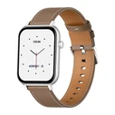 Colmi C28 Smartwatch με Παλμογράφο (Ασημί + Καφέ Δερμάτινο Λουράκι)