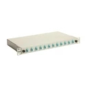 Equip 1U 12-Port LC-Duplex OM3 Splice Box, fully equipped, grey