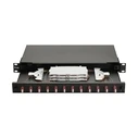 Equip LWL-Splice Box 12-Port LC-Duplex OM4 1U complete, black (SKU 591907, MPN 337204)